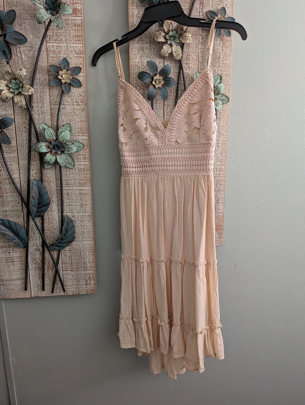 Cream Boho Crochet Dress Size large